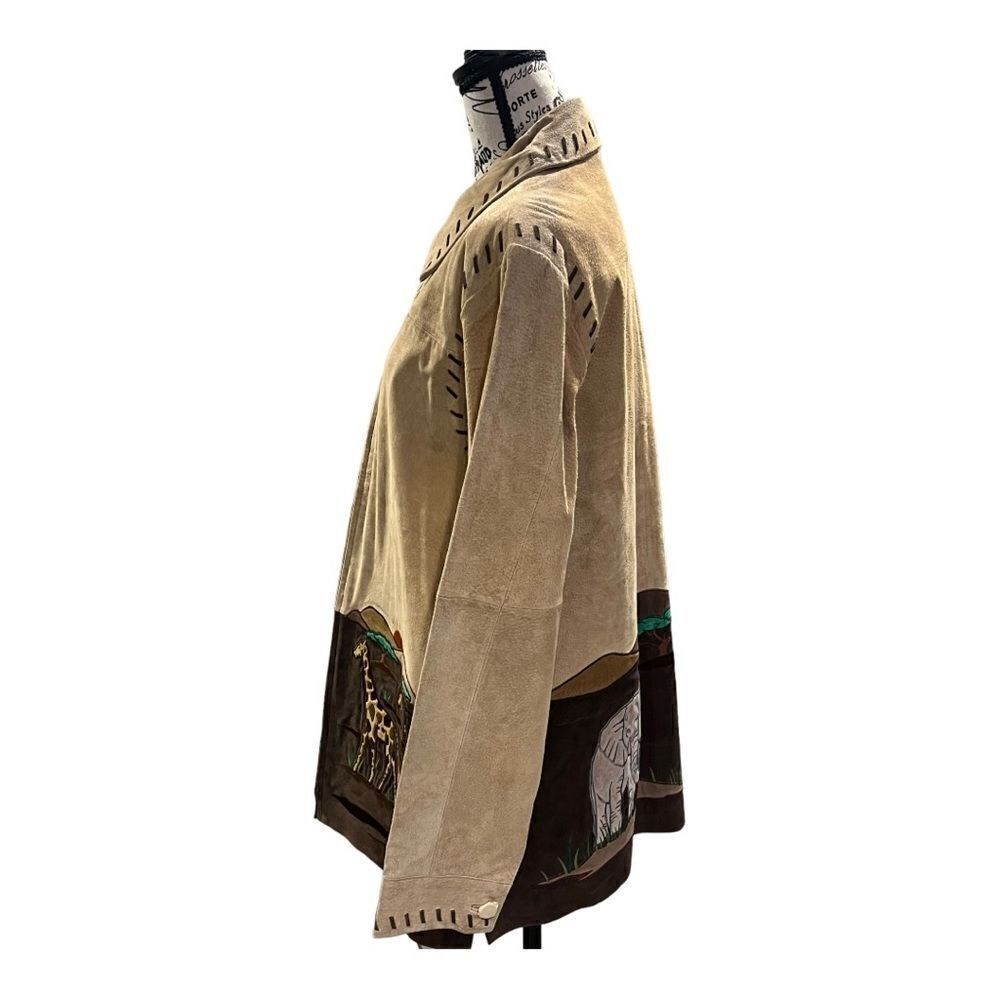 NWT Vintage Suede Quacker Factory Safari Animal Jacket Sz L - Picture 3 of 11